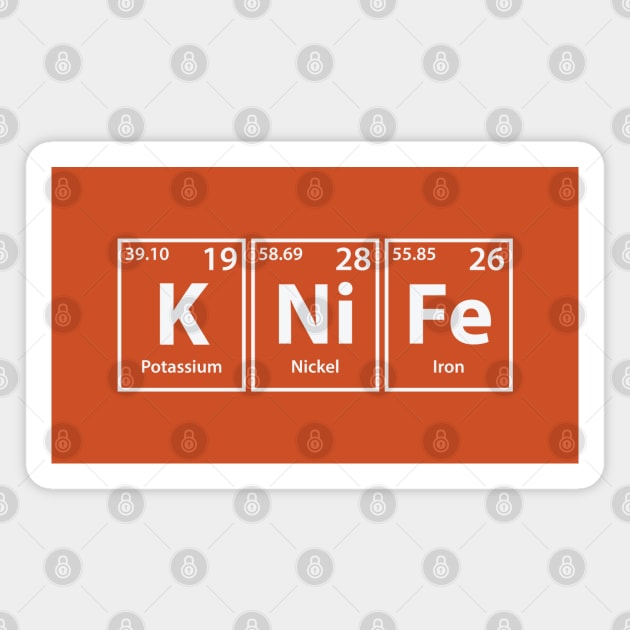 Knife (K-Ni-Fe) Periodic Elements Spelling Magnet by cerebrands